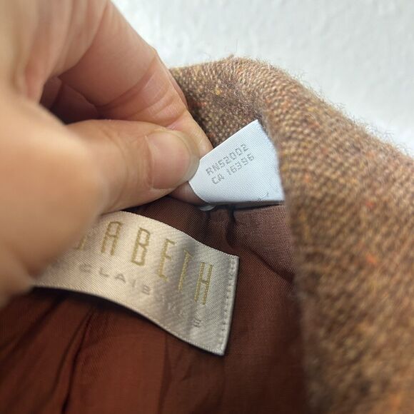 Elisabeth Liz Claiborne 18 (measures Smaller) L/XL Armazon Wool Blend Tan Brown - Picture 3 of 12